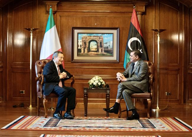 LIBIA Il presidente Draghi incontra il primo ministro Dbeibah: 